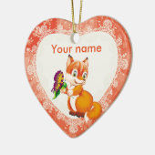 Fuchs und Schmetterling Keramikornament (Links)