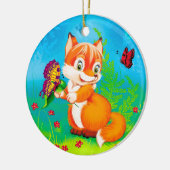 Fuchs und Schmetterling Keramikornament (Links)