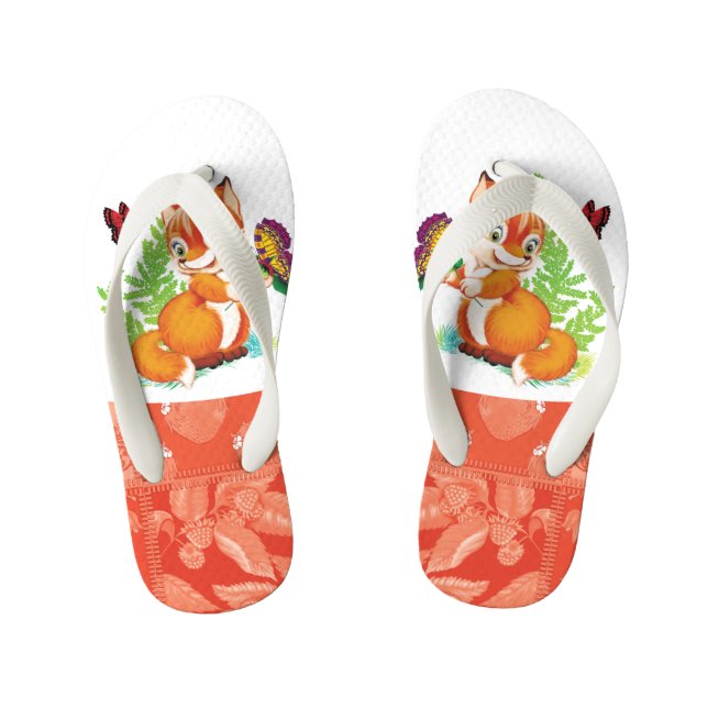 Fuchs und Schmetterling Kinderbadesandalen (Fußbett)