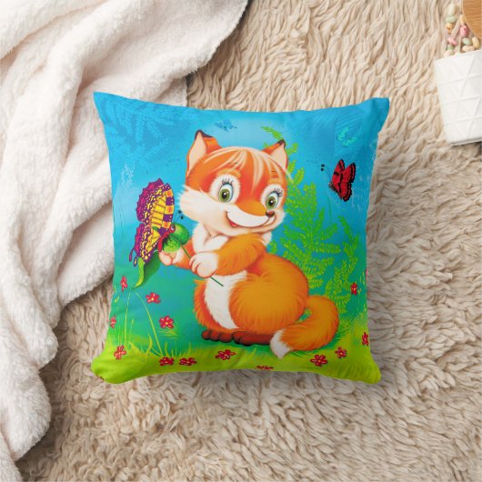 Fuchs und Schmetterling Kissen (Decke)