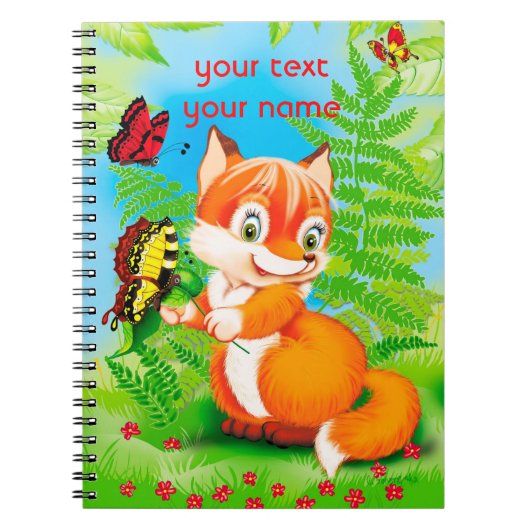 Fuchs und Schmetterling Notizblock (Vorderseite)