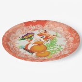 Fuchs und Schmetterling Pappteller (Schrägansicht)