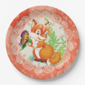 Fuchs und Schmetterling Pappteller (Vorderseite)