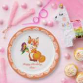 Fuchs und Schmetterling Pappteller (Party)