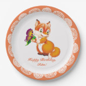 Fuchs und Schmetterling Pappteller (Vorderseite)