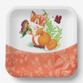 Fuchs und Schmetterling Pappteller (Vorderseite)