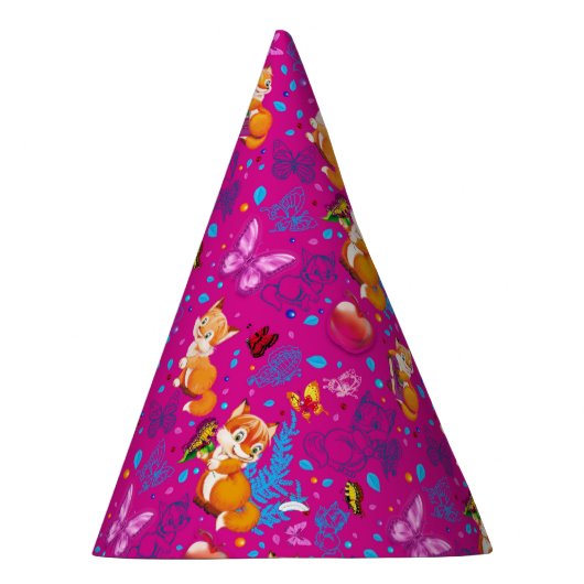 Fuchs und Schmetterling Partyhütchen (Rechts)