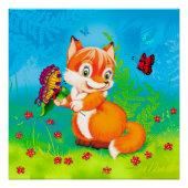 Fuchs und Schmetterling Poster (Vorderseite)