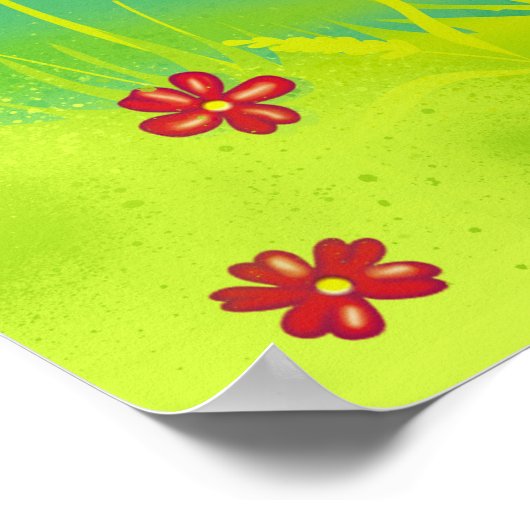 Fuchs und Schmetterling Poster (Ecke)