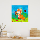 Fuchs und Schmetterling Poster (Küche)