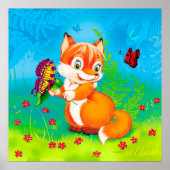 Fuchs und Schmetterling Poster (Vorne)