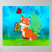 Fuchs und Schmetterling Poster (Vorne)