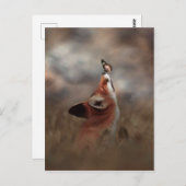 Fuchs und Schmetterling Postkarte (Vorne/Hinten)