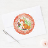 Fuchs und Schmetterling Runder Aufkleber (Umschlag)