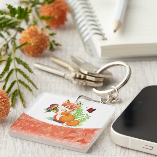 Fuchs und Schmetterling Schlüsselanhänger (Vorderseite rechts)