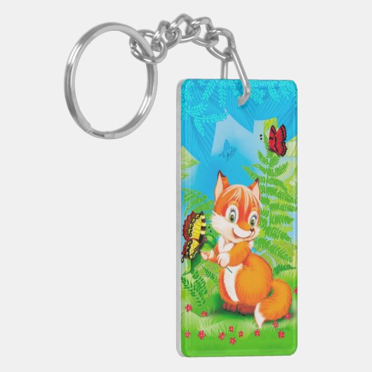 Fuchs und Schmetterling Schlüsselanhänger (Vorderseite links)