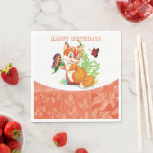Fuchs und Schmetterling Serviette (Beispiel)