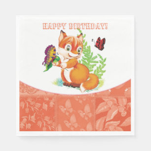 Fuchs und Schmetterling Serviette