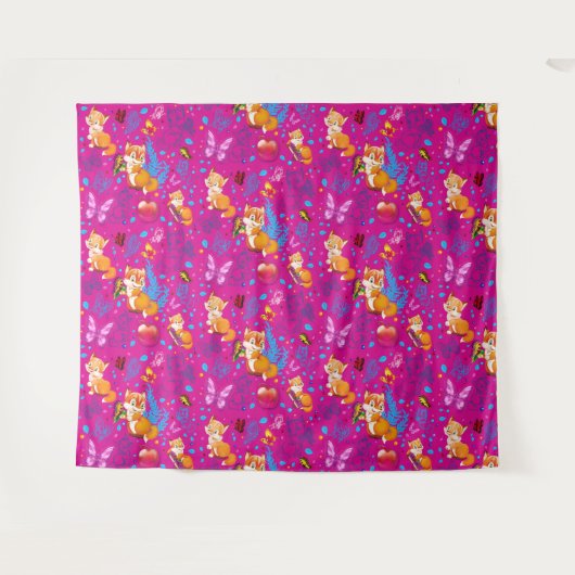 Fuchs und Schmetterling Wandteppich (Vorderseite (Horizontal))