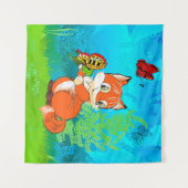 Fuchs und Schmetterling Wandteppich (Vorderseite (Horizontal))
