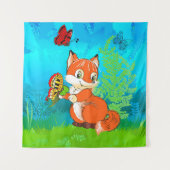 Fuchs und Schmetterling Wandteppich (Vorderseite)