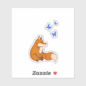 Fuchs und Schmetterlinge Aufkleber (Blatt)