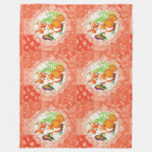 Fuchs- und Schmetterlingsmuster Fleecedecke (Vorderseite)