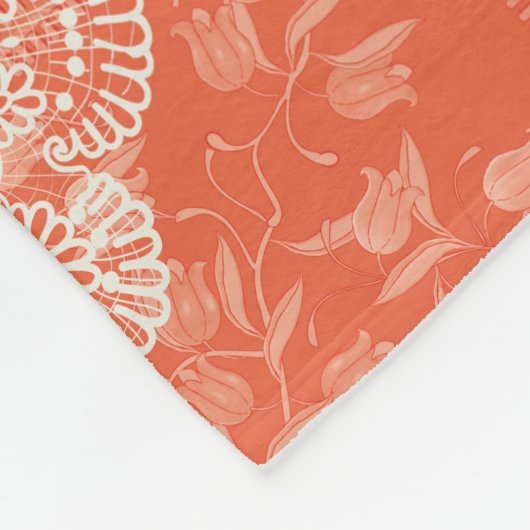 Fuchs- und Schmetterlingsmuster Fleecedecke (Ecke)