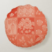 Fuchs- und Schmetterlingsmuster Rundes Kissen (Rückseite)