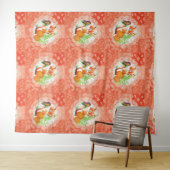 Fuchs- und Schmetterlingsmuster Wandteppich (Beispiel (Horizontal))