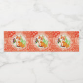 Fuchs- und Schmetterlingsmuster Wasserflaschenetikett (Einzelnes Label)