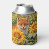 Fuchs und Sonnenblumen Schön Dosenkühler (Kanne Vorderseite)