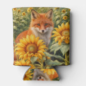 Fuchs und Sonnenblumen Schön Dosenkühler (Rückseite)