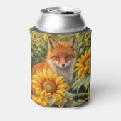Fuchs und Sonnenblumen Schön Dosenkühler (Kanne Rückseite)