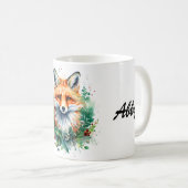 Fuchs und Stechpalme Kaffeetasse (VorderseiteRechts)