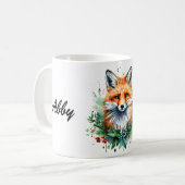 Fuchs und Stechpalme Kaffeetasse (Vorderseite Links)