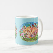Fuchs und Stiefmütterchen Kaffeetasse (VorderseiteRechts)