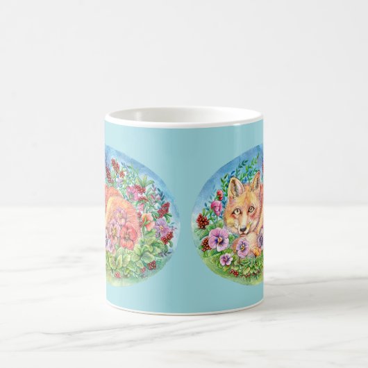 Fuchs und Stiefmütterchen Kaffeetasse (Mittel)