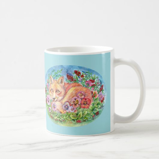 Fuchs und Stiefmütterchen Kaffeetasse (Rechts)