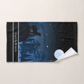 Fuchs und Vollmond um Mitternacht Badhandtuch Set (Handtuch)