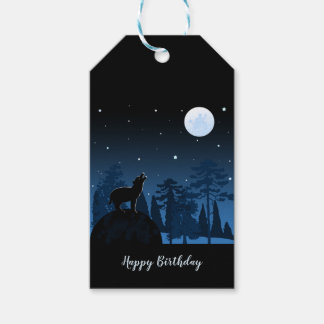 Fuchs und Vollmond um Mitternacht Geschenkanhänger