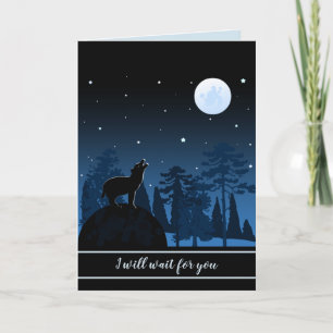 Fuchs und Vollmond um Mitternacht Karte