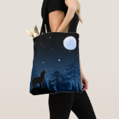 Fuchs und Vollmond um Mitternacht Tasche (Von Nahem)