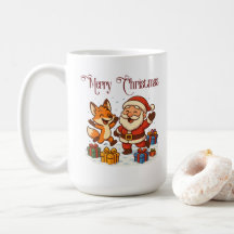 Fuchs- und Weihnachtsmann-Weihnachtsbecher