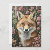 Fuchs unter Frühlingsblüten Einladung (Vorderseite)