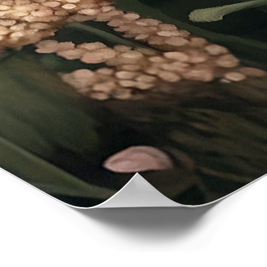 Fuchs unter Frühlingsblüten Poster (Ecke)