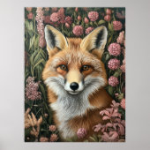 Fuchs unter Frühlingsblüten Poster (Vorne)