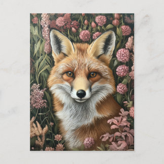 Fuchs unter Frühlingsblüten Postkarte