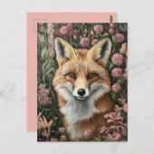 Fuchs unter Frühlingsblüten Postkarte (Vorne/Hinten)