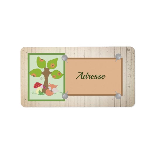 Fuchs unterm Baum Adressaufkleber (Vorne)